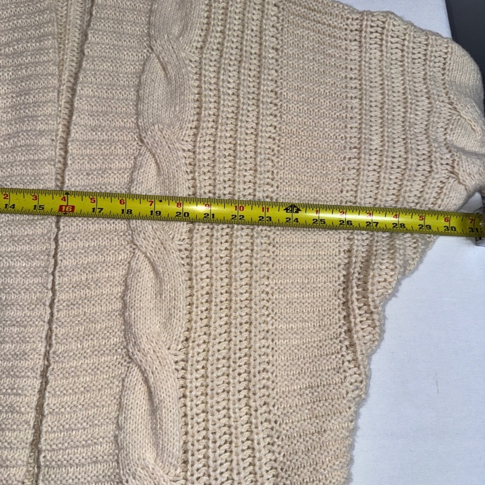 Simply Southern Cream Cable Knit Cardigan Sweater Womens Large Cocoon Dolman L - Picture 9 of 12